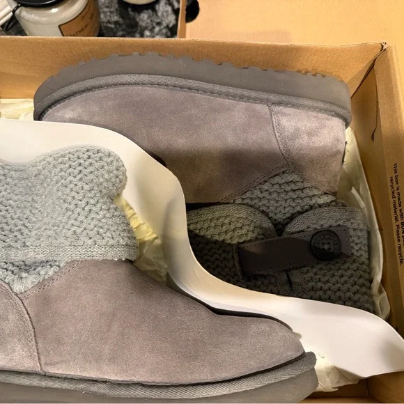 Ugg shaina boot Gray Knit Cuff Boots - Picture 8 of 9